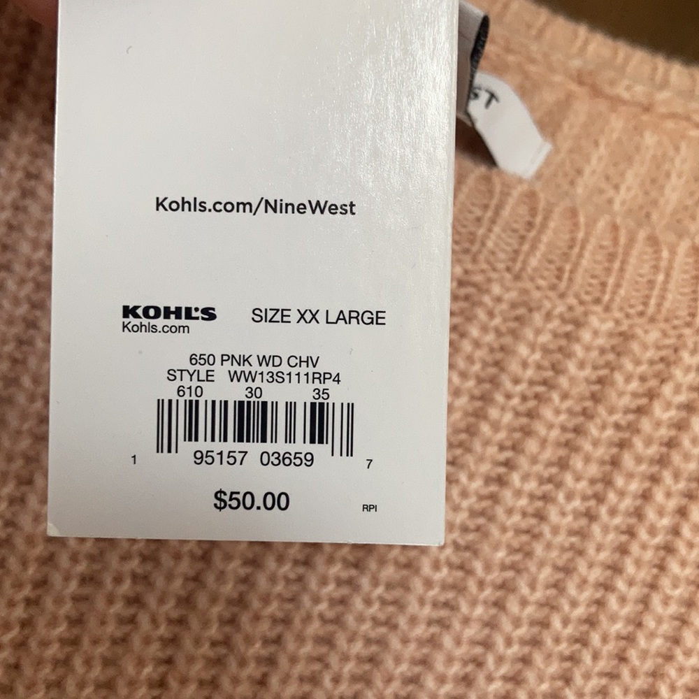 LastCall❌ Nine West sweater chevron stripe w/ metallic accents sweater size XXL - Picture 12 of 14